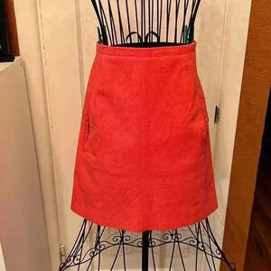 Carven coral color mini skirt w/pockets-Sz 42